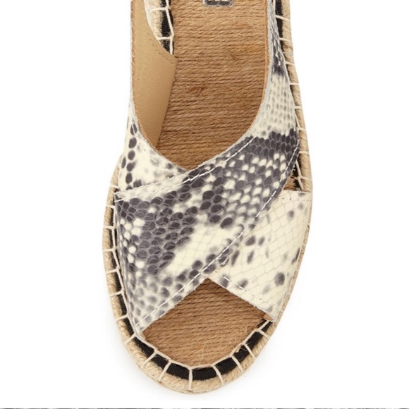 Pour La Victoire Snake Embossed Olivia Espadrilles Flat Sandals 8.5 - Picture 2 of 14